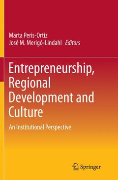 Couverture de l’ouvrage Entrepreneurship, Regional Development and Culture
