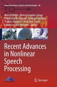 Couverture de l’ouvrage Recent Advances in Nonlinear Speech Processing