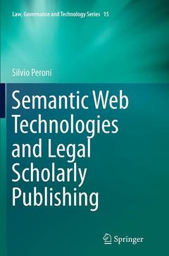 Couverture de l’ouvrage Semantic Web Technologies and Legal Scholarly Publishing