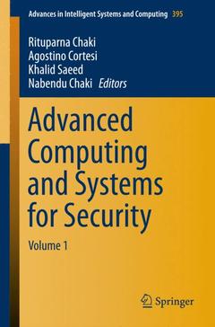 Couverture de l’ouvrage Advanced Computing and Systems for Security