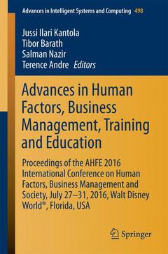 Couverture de l’ouvrage Advances in Human Factors, Business Management, Training and Education