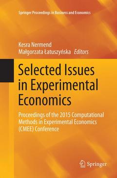 Couverture de l’ouvrage Selected Issues in Experimental Economics
