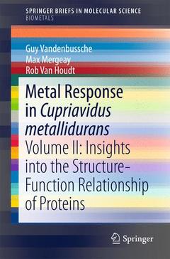 Couverture de l’ouvrage Metal Response in Cupriavidus metallidurans