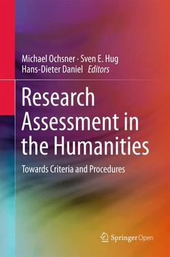 Couverture de l’ouvrage Research Assessment in the Humanities