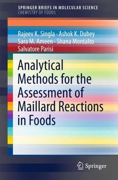 Couverture de l’ouvrage Analytical Methods for the Assessment of Maillard Reactions in Foods