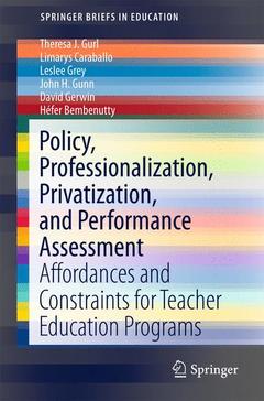 Couverture de l’ouvrage Policy, Professionalization, Privatization, and Performance Assessment
