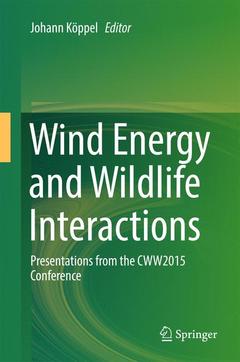 Couverture de l’ouvrage Wind Energy and Wildlife Interactions