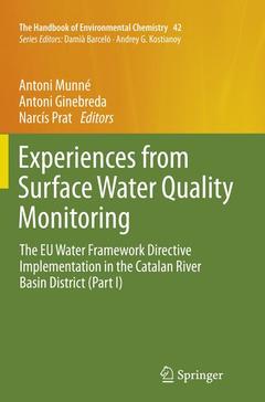 Couverture de l’ouvrage Experiences from Surface Water Quality Monitoring