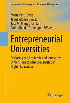 Couverture de l’ouvrage Entrepreneurial Universities