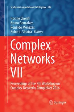 Couverture de l’ouvrage Complex Networks VII