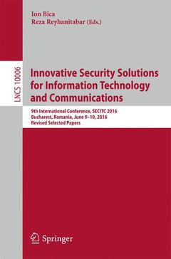 Couverture de l’ouvrage Innovative Security Solutions for Information Technology and Communications