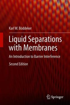 Cover of the book Liquid Separations with Membranes