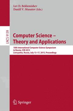 Couverture de l’ouvrage Computer Science -- Theory and Applications