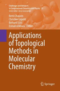 Couverture de l’ouvrage Applications of Topological Methods in Molecular Chemistry