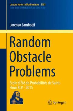 Couverture de l’ouvrage Random Obstacle Problems