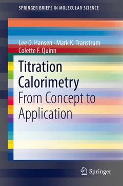 Couverture de l’ouvrage Titration Calorimetry
