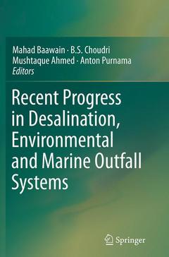 Couverture de l’ouvrage Recent Progress in Desalination, Environmental and Marine Outfall Systems