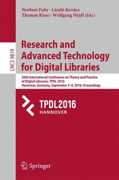 Couverture de l’ouvrage Research and Advanced Technology for Digital Libraries