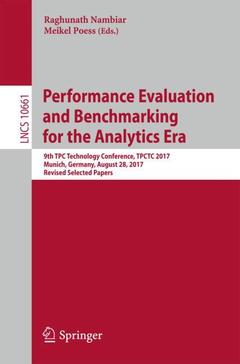 Couverture de l’ouvrage Performance Evaluation and Benchmarking for the Analytics Era