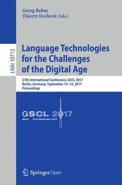 Couverture de l’ouvrage Language Technologies for the Challenges of the Digital Age