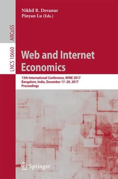 Cover of the book Web and Internet Economics