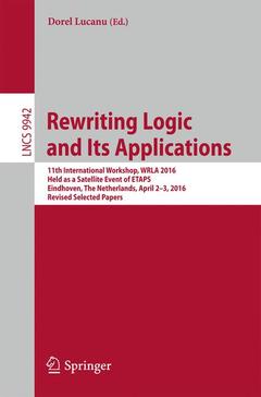 Couverture de l’ouvrage Rewriting Logic and Its Applications