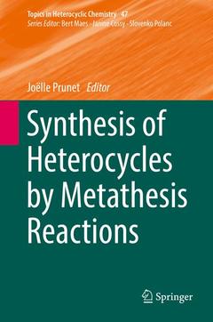 Couverture de l’ouvrage Synthesis of Heterocycles by Metathesis Reactions