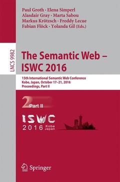 Couverture de l’ouvrage The Semantic Web - ISWC 2016