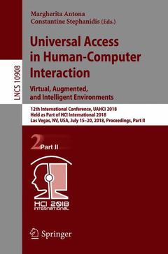 Couverture de l’ouvrage Universal Access in Human-Computer Interaction. Virtual, Augmented, and Intelligent Environments