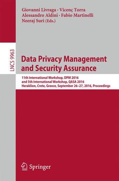 Couverture de l’ouvrage Data Privacy Management and Security Assurance