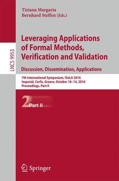 Cover of the book Leveraging Applications of Formal Methods, Verification and Validation: Discussion, Dissemination, Applications
