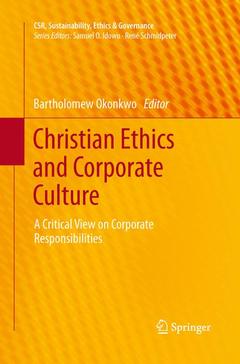 Couverture de l’ouvrage Christian Ethics and Corporate Culture