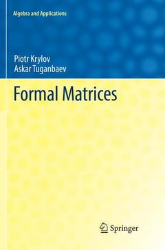 Couverture de l’ouvrage Formal Matrices