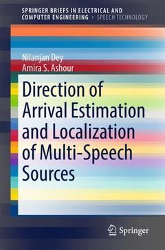 Couverture de l’ouvrage Direction of Arrival Estimation and Localization of Multi-Speech Sources