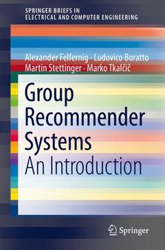 Couverture de l’ouvrage Group Recommender Systems