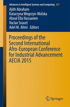 Couverture de l’ouvrage Proceedings of the Second International Afro-European Conference for Industrial Advancement AECIA 2015