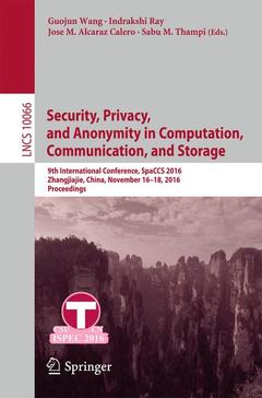 Couverture de l’ouvrage Security, Privacy, and Anonymity in Computation, Communication, and Storage