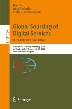 Couverture de l’ouvrage Global Sourcing of Digital Services: Micro and Macro Perspectives