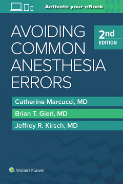 Couverture de l’ouvrage Avoiding Common Anesthesia Errors