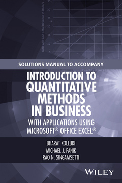 Couverture de l’ouvrage Solutions Manual to Accompany Introduction to Quantitative Methods in Business: with Applications Using Microsoft Office Excel