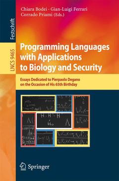 Couverture de l’ouvrage Programming Languages with Applications to Biology and Security