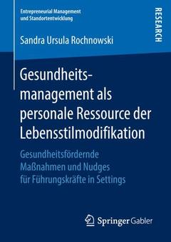 Cover of the book Gesundheitsmanagement als personale Ressource der Lebensstilmodifikation