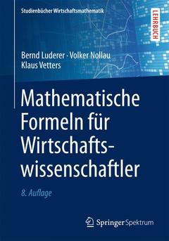 Cover of the book Mathematische Formeln für Wirtschaftswissenschaftler