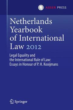 Couverture de l’ouvrage Netherlands Yearbook of International Law 2012