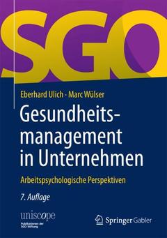 Couverture de l’ouvrage Gesundheitsmanagement in Unternehmen