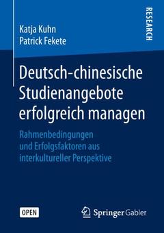Cover of the book Deutsch-chinesische Studienangebote erfolgreich managen