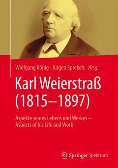 Couverture de l’ouvrage Karl Weierstraß (1815-1897)