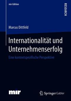 Couverture de l’ouvrage Internationalität und Unternehmenserfolg
