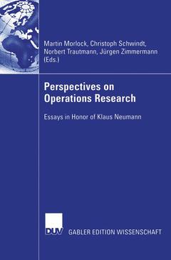 Couverture de l’ouvrage Perspectives on Operations Research