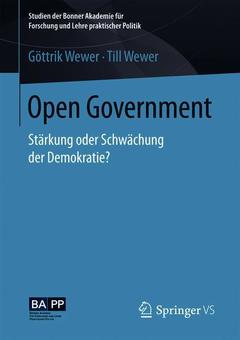 Couverture de l’ouvrage Open Government